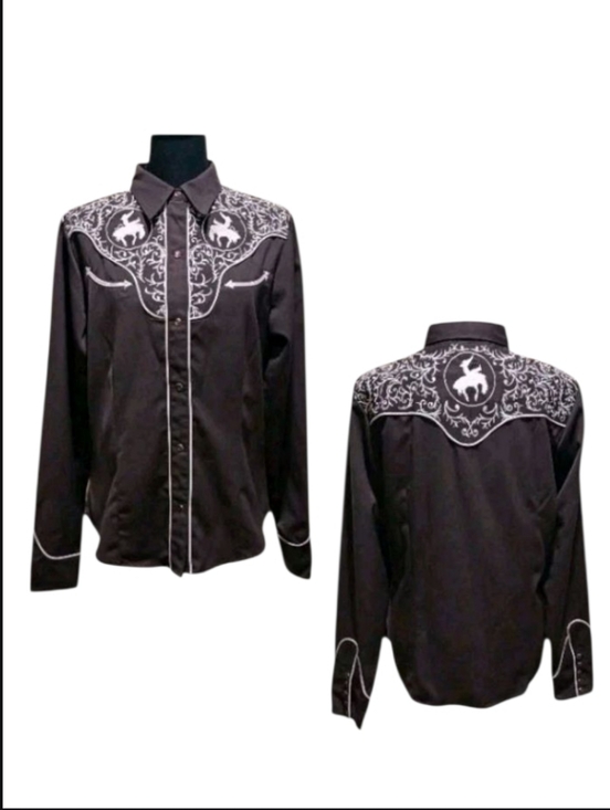 Roper Tops - Vintage Roper Bucking Bronco Western Shirt Pearl Snap